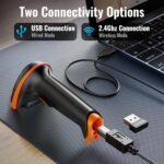 Tera Wired Wireless Barcode Reader with Battery Level Indicator Digitally Printed Barcode Scanner 1D 2D QR Plug and Play, Model D5100 - Image 4