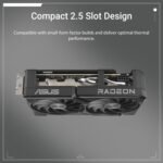 ASUS Dual Radeon RX 9060 XT 8GB GDDR6 Graphics Card (PCIe 5.0, HDMI 2.1b, DisplayPort 2.1a, 2.5-Slot Design, Axial Technology Fan Design, 0dB Technology and More) - Imagen 3