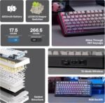 EPOMAKER x Aula F75 Gasket Mechanical Gaming Keyboard 75% Hot Swappable, 5-Layer Padded, Buttons, Bluetooth, Wireless, USB-C, RGB (Black Gradient, LEOBOG Reaper Switch) - Imagen 4