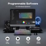 EPOMAKER x Aula F75 Gasket Mechanical Gaming Keyboard 75% Hot Swappable, 5-Layer Padded, Buttons, Bluetooth, Wireless, USB-C, RGB (Black Gradient, LEOBOG Reaper Switch) - Imagen 5