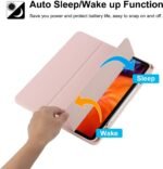 Detachable Case for iPad Pro 12.9-inch (6th/5th/4th/3rd Generation, 2022/2021/2020/2018), Removable Magnetic Cover, Clear Transparent Hard Back with Pencil Holder, Auto Wake/Sleep (Pink) - Imagen 6