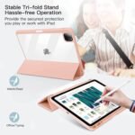 Detachable Case for iPad Pro 12.9-inch (6th/5th/4th/3rd Generation, 2022/2021/2020/2018), Removable Magnetic Cover, Clear Transparent Hard Back with Pencil Holder, Auto Wake/Sleep (Pink) - Imagen 7