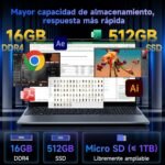 BMAX Laptop 15.6" Core i3-8109U up to 3.6 GHz Laptop 16GB RAM 512GB SSD Win 11 Pro Laptop 5G WiFi, Bluetooth 5.0, USB 3.0x2, HDMI, 1920x1080 FHD Protects Spanish Keyboard - Image 5