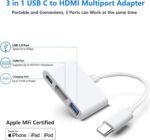 USB C Digital AV Multiport Adapter with HDMI Output 4K 60Hz and USB 3.0 Port and USB-C Fasting Charging Port for Apple MacBook Pro M1 2016-2022 Air M1 2018-2022, iPad Pro iMac ect. - Imagen 3