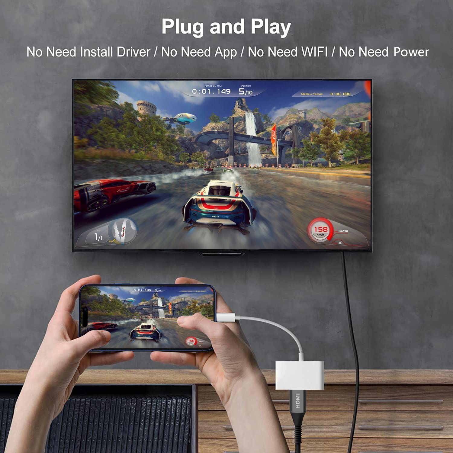 USB C Digital AV Multiport Adapter with HDMI Output 4K 60Hz and USB 3.0 Port and USB-C Fasting Charging Port for Apple MacBook Pro M1 2016-2022 Air M1 2018-2022, iPad Pro iMac ect. - Imagen 9