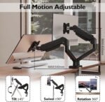 BONTEC Dual Monitor Stand for 13 to 32 Inch Screens with Tilt, Swivel and Rotation, Ergonomic Monitor Stand with Gas Spring and Cable Management, VESA 75/100 mm, up to 9 kg - Imagen 4