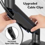 BONTEC Dual Monitor Stand for 13 to 32 Inch Screens with Tilt, Swivel and Rotation, Ergonomic Monitor Stand with Gas Spring and Cable Management, VESA 75/100 mm, up to 9 kg - Imagen 5