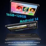 OUKITEL RT3 Pro Tablet Rugerized – 16GB+128GB 1TB Expandable Rugged Table, Tablet 8 Inch Android 14, 5150mAh Battery, 16MP+8MP Camera Tablets, Support 4G Dual SIM/WiFi/Face ID/BT 5.0/NFC, Orange - Image 3