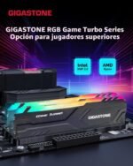 【RGB DDR4 RAM】 GIGASTONE Game Turbo 32GB Kit (2x16GB) DDR4 3200MHz PC4-25600 CL 16-18-18-40 Intel XMP 2.0 AMD Ryzen 1.35V UDIMM 288pin Unbuffered Non-ECC PC Desktop Memory High Performance - Black - Imagen 3
