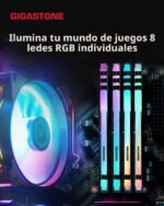 【RGB DDR4 RAM】 GIGASTONE Game Turbo 32GB Kit (2x16GB) DDR4 3200MHz PC4-25600 CL 16-18-18-40 Intel XMP 2.0 AMD Ryzen 1.35V UDIMM 288pin Unbuffered Non-ECC PC Desktop Memory High Performance - Black - Imagen 4