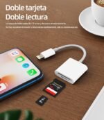 SD Card Reader Adapter (2in1) Lightning to Micro SD Card Reader for Apple iPhone 14 13 12 11 Pro Max 7 8 Plus for iPad Air Reader Compact Flash Cable Connector Memory Stick Accessories Adapter - Image 7