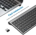 cimetech Wireless Keyboard, 2.4G QWERTY Spanish Layout, USB Computer Keyboard with Numeric Keypad and Ergonomic Keys for Desktop/PC/Laptop/Surface/Smart TV/Notebook and Windows (Grey) - Imagen 3
