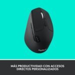 Logitech M720 Triathlon Wireless Mouse, Multi-Device, 2.4 GHz or Bluetooth Unifying Receiver, 1000 dpi, 8 Buttons, 24 Month Battery, Laptop/PC/Mac/iPad OS - Black - Image 4