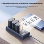 K&F CONCEPT 3-Pack NP-FZ100 2280mAh Battery and 3 Slots LCD Charger Compatible with Sony Camera A7iii, A7iv, FX3, FX30, A6700, A7R, A9, A6600, A7Riii, A7Riv, A7R3, A7C, ZV-E10ii, A7S3 and More - Imagen 4