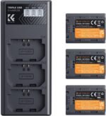 K&F CONCEPT 3-Pack NP-FZ100 2280mAh Battery and 3 Slots LCD Charger Compatible with Sony Camera A7iii, A7iv, FX3, FX30, A6700, A7R, A9, A6600, A7Riii, A7Riv, A7R3, A7C, ZV-E10ii, A7S3 and More - Imagen 6