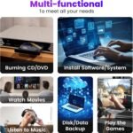 External DVD CD CD Drive USB 3.0 Type-C Portable CD Burner DVD +/-RW Optical Drive CD ROM DVD DVD External Drive for PC Laptop MacBook Windows 7/8/10/11/XP Linux/Mac - Imagen 8