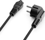 deleyCON 3m Shock Proof Power Cable Plug Type F (EEC 7/4) 90° Angled IEC C5 Plug 2.5 Amp TV Monitor Laptop Notebook Power Supply - Black - Image 3