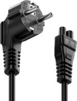 deleyCON 3m Shock Proof Power Cable Plug Type F (EEC 7/4) 90° Angled IEC C5 Plug 2.5 Amp TV Monitor Laptop Notebook Power Supply - Black - Image 4