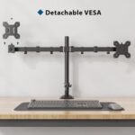 BONTEC Dual Monitor Stand 13-27 Inch LED/LCD, Table Monitor Arm with 360° Swivel and 180° Rotation Adjustable Height, up to 8 kg, VESA 75x75/100x100, Black - Imagen 5