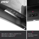 MSI, MPG 321CURX QD-OLED, 32 Inch, 4K UHD, 3840x2160,1700R,OLED Monitor, 240Hz,0,03ms, DisplayHDR True Black 400, G-Sync Compatible, HDMI 2.1, DP 1.4a, USB C 98W PD, Height Adjustable, Black - Imagen 6