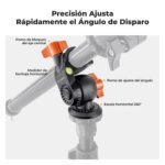 K&F CONCEPT O234A1+BH-36 Tripod Camera with Extendable Arm 195 cm, Tripod Travel Camera with Phone Holder, Lightweight Aluminium Tripod - Imagen 4