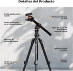K&F CONCEPT O234A1+BH-36 Tripod Camera with Extendable Arm 195 cm, Tripod Travel Camera with Phone Holder, Lightweight Aluminium Tripod - Imagen 7