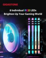 【RGB DDR4 RAM】 GIGASTONE Game Turbo 16GB Kit (2x8GB) DDR4 3200MHz PC4-25600 CL 16-18-18-40 Intel XMP 2.0 AMD Ryzen 1.35V UDIMM 288pin Unbuffered No ECC PC Desktop Memory High Performance - Black - Image 4