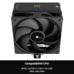TR -Assassin X 120R Digital Black CPU Cooler Air with Heat Pipes 4x6mm, Digital Display, PWM Fan Processor Cooler, 151mm - Imagen 4