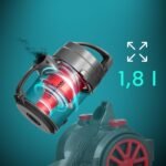 Lehmann LHOCV-7018 Cyclonic Bagless Vacuum Cleaner, 4000W, Powerful Vacuum Cleaner with Great Suction Power, with Nozzle Kit, HEPA Filter, 1.8L Dust Tank, Compact and Lightweight - Image 4