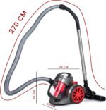 Lehmann LHOCV-7018 Cyclonic Bagless Vacuum Cleaner, 4000W, Powerful Vacuum Cleaner with Great Suction Power, with Nozzle Kit, HEPA Filter, 1.8L Dust Tank, Compact and Lightweight - Image 8