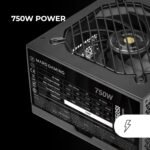 Mars Gaming MPB750SI, ATX 750W Power Supply, 7 Years Warranty, 80Plus Bronze 230V, 90% Efficiency, SI Extreme Silence Fan with Copper Core, AI2-RPM, DC-DC and SMD Technologies, Black - Image 5