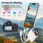 USB SD Card Reader, Lightning SD Cards Adapter with SD/TF Card Slot and USB Port, USB C/A Memory Card Reader Adapter Card Reader for iPhone 15, Laptop, Tablet - Image 3