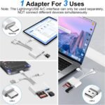 USB SD Card Reader, Lightning SD Cards Adapter with SD/TF Card Slot and USB Port, USB C/A Memory Card Reader Adapter Card Reader for iPhone 15, Laptop, Tablet - Image 5