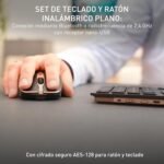 Cherry DW 9100 Slim, Wireless Keyboard and Mouse Pack, Spanish Keyboard Distribution (QWERTY), Bluetooth and Radio Frequency 2.4 GHz, Silent Keys, Rechargeable, Black/Bronze - Imagen 3