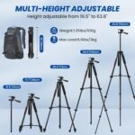 Victiv 162 cm Tripod for High Mobile, Portable Tripod with Remote Control and Mobile Phone Holder, Aluminium Selfie Stick Tripod for iPhone/Samsung/Huawei - Imagen 3
