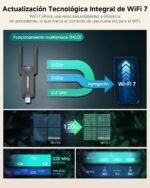 COMFAST BE6500 Adaptador WiFi USB para PC, Receptor WiFi USB 3.0, Antena WiFi 7 para Windows 10/11, Tri-Banda 6G/5G/2,4G, 2x6dBi Antenas de Alta Ganancia, WPA3, MU-MIMO, OFDMA & MLO - Imagen 5