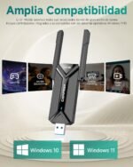 COMFAST BE6500 Adaptador WiFi USB para PC, Receptor WiFi USB 3.0, Antena WiFi 7 para Windows 10/11, Tri-Banda 6G/5G/2,4G, 2x6dBi Antenas de Alta Ganancia, WPA3, MU-MIMO, OFDMA & MLO - Imagen 7