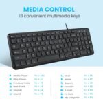 Perixx PERIDUO-213U Chiclet Compact Wireless Keyboard with Silent Scissor Keys and Multimedia Control for Laptop, PC, Computer, Black - Layout US - Image 3