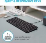 Perixx PERIDUO-213U Chiclet Compact Wireless Keyboard with Silent Scissor Keys and Multimedia Control for Laptop, PC, Computer, Black - Layout US - Image 7