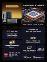 GMKtec M6 Ultra Gaming Mini PC Ryzen 5 7640HS (Updated From 6600H/6800U), 32GB RAM DDR5 1TB SSD Dual Nic LAN 2.5GbE Mini Computer, Triple Display 4K, WiFi 6, USB4, BT 5.2, DP, HDMI 2.0 - Image 3