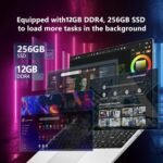 Laptop 15.6 Inches, Celeron N4000 Laptop PC up to 2.6 GHz, Laptop 12GB DDR4 256GB SSD, Laptop IPS FHD Screen 1920 x 1080 Convertible 180°, WiFi 5, Mini HDMI, Suitable for Students - Image 4