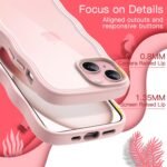 JETech Cute Case for iPhone 15 6.1 Inch, Wave Frame Curly Shape Anti-Shock Case for Women Girls, Transparent Back Hard PC (Pink) - Imagen 6