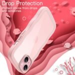JETech Cute Case for iPhone 15 6.1 Inch, Wave Frame Curly Shape Anti-Shock Case for Women Girls, Transparent Back Hard PC (Pink) - Imagen 7