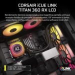CORSAIR iCUE Link Titan 360 RX LCD Liquid Cooling CPU - FlowDrive Cooling Motor - Intel LGA 1851/1700, AMD AM5/AM4 - 3X RX120 RGB Fans - iCUE Link Hub Included - Black - Imagen 3