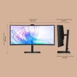 Samsung LS34C652VAUXEN 34" ViewFinity S6 S65VC Monitor with Ultra WQHD Resolution, HDR10, Integrated Camera, USB-C Port, LAN Port, Eye Care, Black - Imagen 5