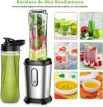 Glass Blender, 500W Smoothies Blender, Mini Portable Blender Single Cup Blender with 2 Bottles of 600 ml Tritan Plastic, Blender for Juices, Smoothies, Vegetables, Fruits - Image 3