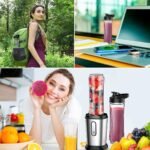 Glass Blender, 500W Smoothies Blender, Mini Portable Blender Single Cup Blender with 2 Bottles of 600 ml Tritan Plastic, Blender for Juices, Smoothies, Vegetables, Fruits - Image 8