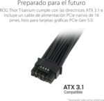 ASUS ROG Thor 1200W Platinum III Power Supply, 80 Plus Platinum, ATX 3.1, MOSFET GAN, Smart Voltage Stabilizer, Magnetic OLED Display, Turbo Mode, 10 Year Protection - Image 7