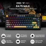 EPOMAKER X Aula EA75 MAX Wireless Mechanical Gaming Keyboard with Display and Knob, 5000mAh, Hot-Swap, RGB, PBT Keys, Soft Gasket, 75% Mechanical Keyboard, US Format (Black, Ice Vein Switch) - Imagen 3