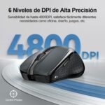 TECKNET Rechargeable Wireless Mouse, Silent Wireless Mouse, Noise Reduction up to 90%, 4800 dpi, 6 Ergonomic Mouse Buttons, 2.4G USB Mouse, Compatible with Laptop, Mac, Notebook - Imagen 6
